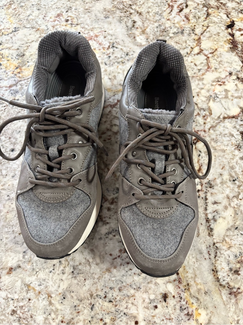 BareTraps Gray Athletic Lace-Up Sneakers